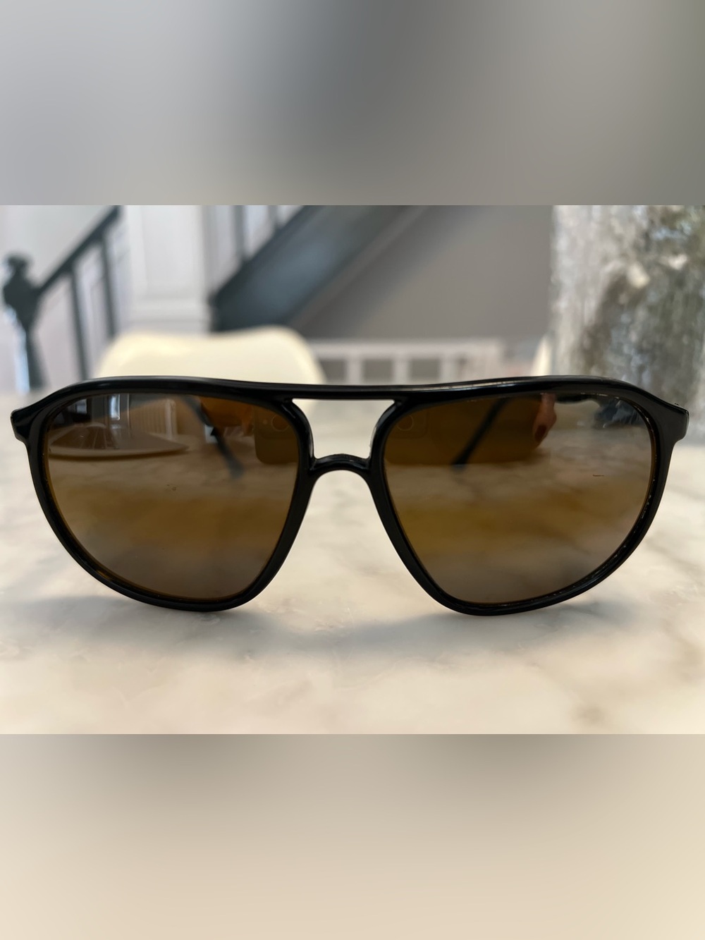 Vuarnet Black Frame Sunglasses with Brown Lenses